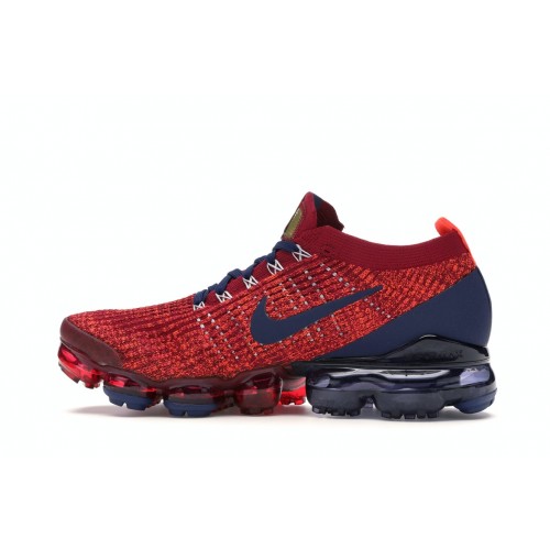 Кроссы Nike Air VaporMax Flyknit 3 Noble Red Blue Void - мужская сетка размеров