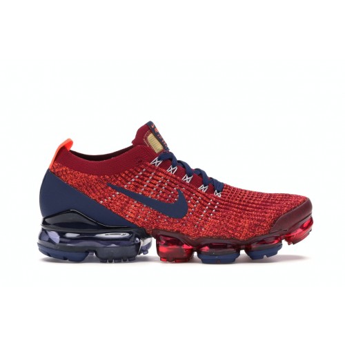 Кроссы Nike Air VaporMax Flyknit 3 Noble Red Blue Void - мужская сетка размеров