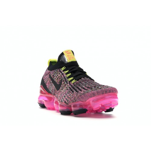 Кроссы Nike Air VaporMax Flyknit 3 Black Pink Blast (W) - женская сетка размеров