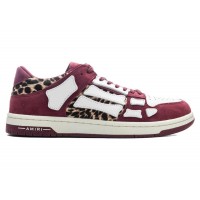 AMIRI Skel Top Low Burgundy Leopard