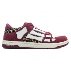 AMIRI Skel Top Low Burgundy Leopard