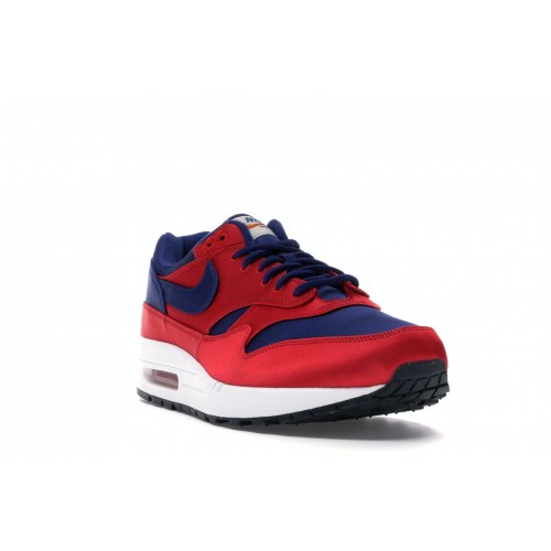 Кроссы Nike Air Max 1 Satin University Red Deep Royal Blue - мужская сетка размеров