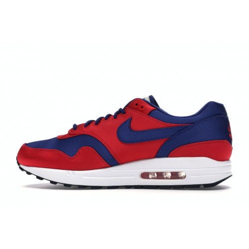 Кроссы Nike Air Max 1 Satin University Red Deep Royal Blue - мужская сетка размеров