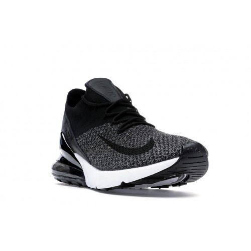 Кроссы Nike Air Max 270 Flyknit Black White - мужская сетка размеров