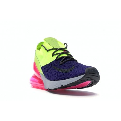 Кроссы Nike Air Max 270 Flyknit Regency Purple Volt - мужская сетка размеров