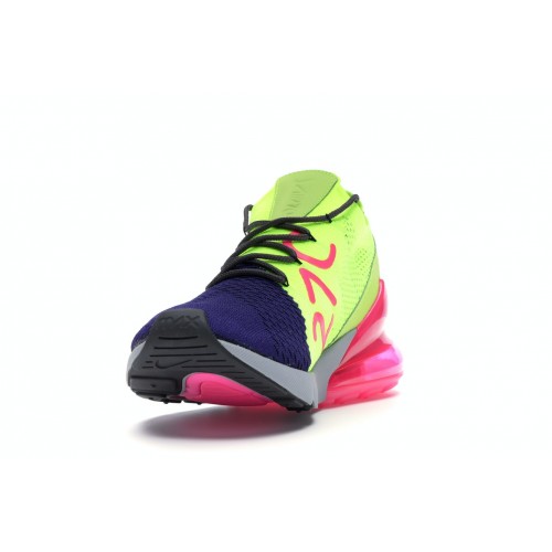 Кроссы Nike Air Max 270 Flyknit Regency Purple Volt - мужская сетка размеров