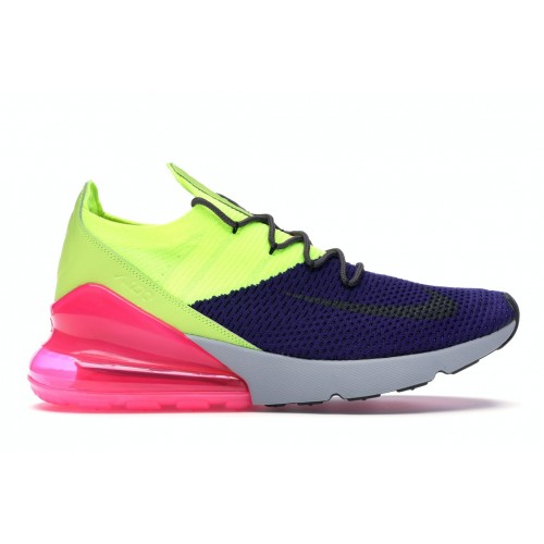 Кроссы Nike Air Max 270 Flyknit Regency Purple Volt - мужская сетка размеров