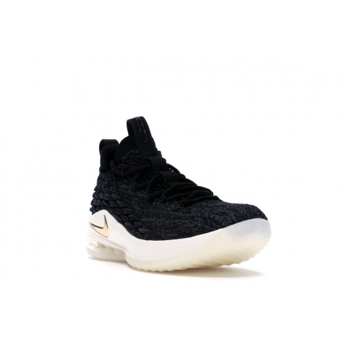 Кроссы Nike LeBron 15 Low Black Gold - мужская сетка размеров