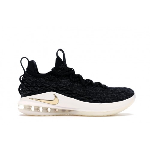 Кроссы Nike LeBron 15 Low Black Gold - мужская сетка размеров