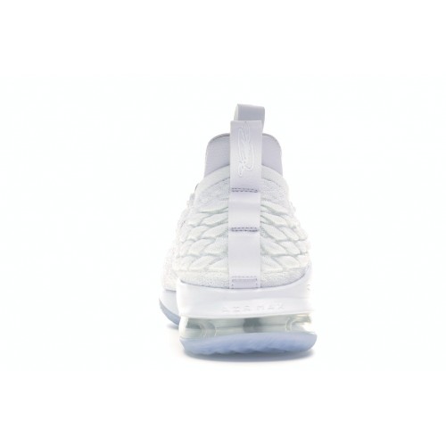 Кроссы Nike LeBron 15 Low White Metallic Silver - мужская сетка размеров