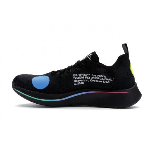 Кроссы Nike Zoom Fly Mercurial Off-White Black - мужская сетка размеров