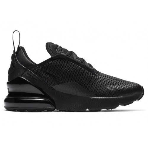 Кроссы Nike Air Max 270 Triple Black (PS) - детская сетка размеров