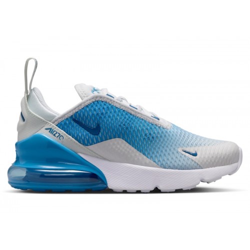 Nike Air Max 270 Off White Dutch Blue (PS) - детская сетка размеров