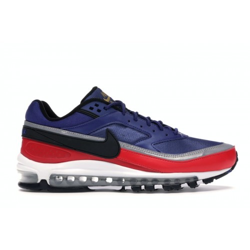 Кроссы Nike Air Max 97 BW Deep Royal Blue Black University Red - мужская сетка размеров