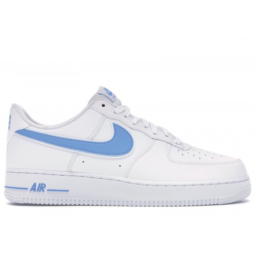 Кроссы Nike Air Force 1 Low White University Blue - мужская сетка размеров