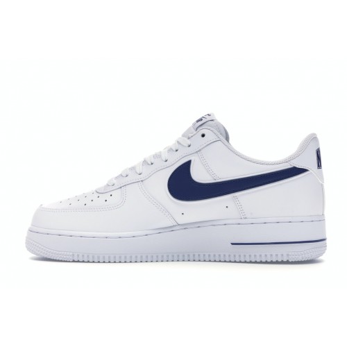 Кроссы Nike Air Force 1 Low White Deep Royal - мужская сетка размеров