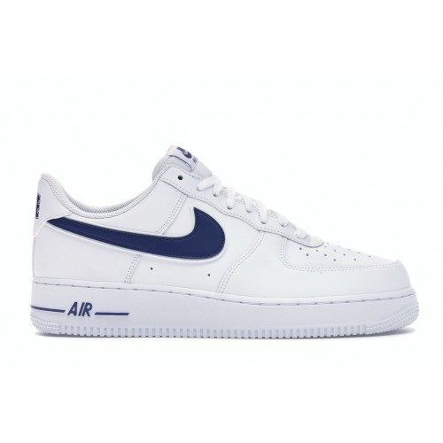 Кроссы Nike Air Force 1 Low White Deep Royal - мужская сетка размеров