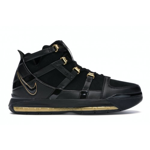 Кроссы Nike LeBron 3 Black Gold (2018) - мужская сетка размеров