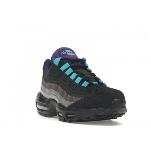 Кроссы Nike Air Max 95 Black Court Purple Teal Nebula - мужская сетка размеров