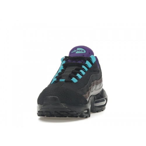 Кроссы Nike Air Max 95 Black Court Purple Teal Nebula - мужская сетка размеров