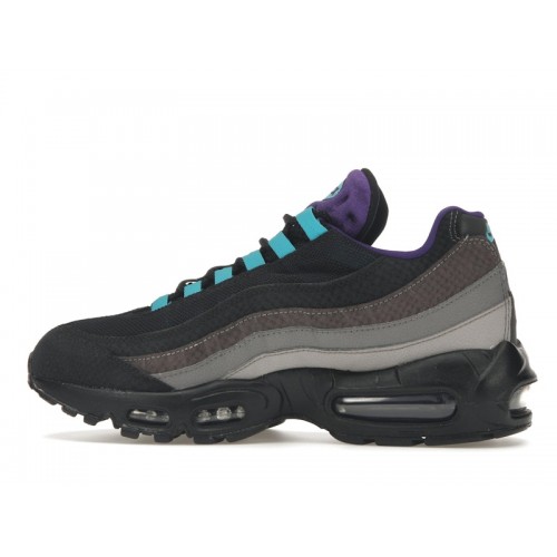 Кроссы Nike Air Max 95 Black Court Purple Teal Nebula - мужская сетка размеров