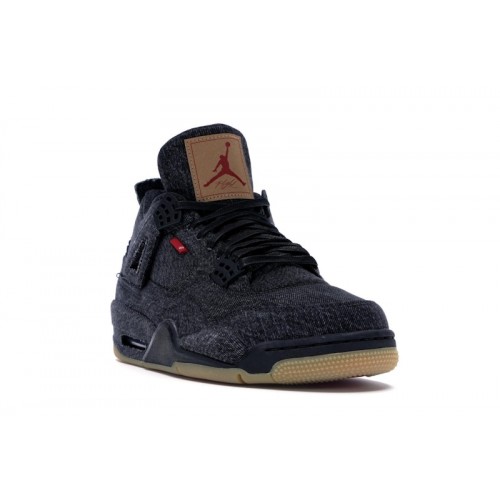 Кроссы Jordan 4 Retro Levis Black (Blank Tag) - мужская сетка размеров