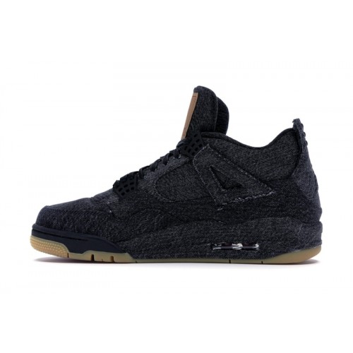 Кроссы Jordan 4 Retro Levis Black (Blank Tag) - мужская сетка размеров