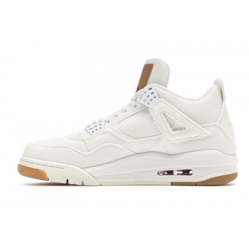 Кроссы Jordan 4 Retro Levis White (Blank Tag) - мужская сетка размеров