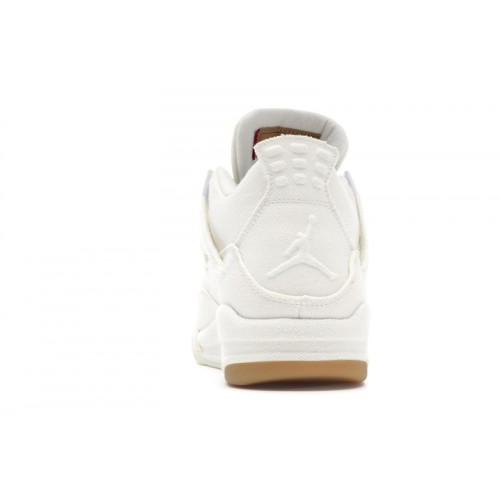 Кроссы Jordan 4 Retro Levis White (Blank Tag) - мужская сетка размеров