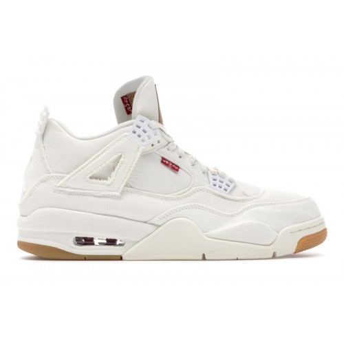 Кроссы Jordan 4 Retro Levis White (Blank Tag) - мужская сетка размеров