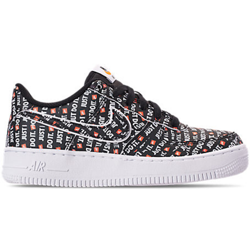 Кроссы Nike Air Force 1 Low Just Do It Pack Black (GS) - подростковая сетка размеров