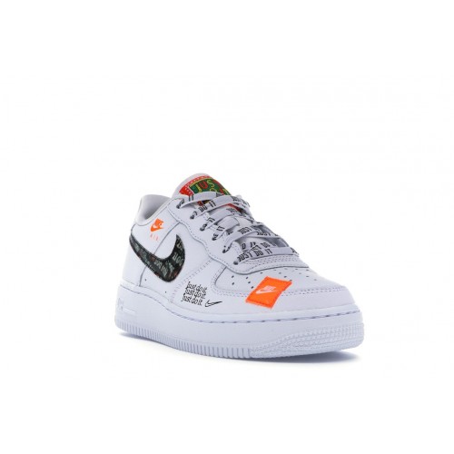 Кроссы Nike Air Force 1 Low Just Do It Pack White (GS) - подростковая сетка размеров