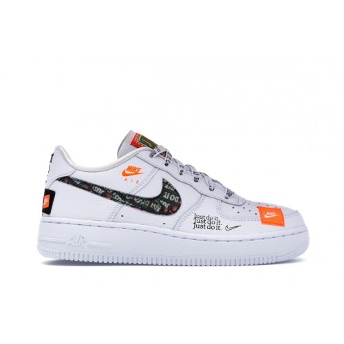 Кроссы Nike Air Force 1 Low Just Do It Pack White (GS) - подростковая сетка размеров