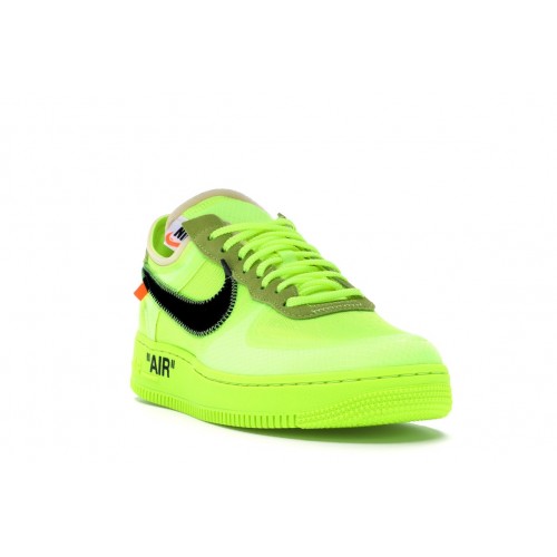 Кроссы Nike Air Force 1 Low Off-White Volt - мужская сетка размеров