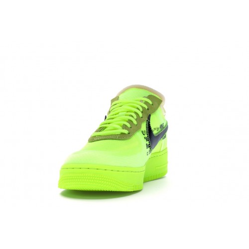 Кроссы Nike Air Force 1 Low Off-White Volt - мужская сетка размеров