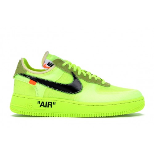 Кроссы Nike Air Force 1 Low Off-White Volt - мужская сетка размеров