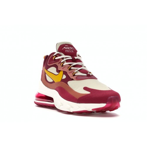 Кроссы Nike Air Max 270 React Noble Red Team Gold - мужская сетка размеров