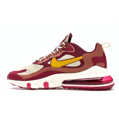 Кроссы Nike Air Max 270 React Noble Red Team Gold - мужская сетка размеров