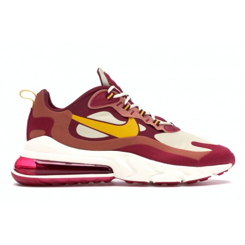 Кроссы Nike Air Max 270 React Noble Red Team Gold - мужская сетка размеров