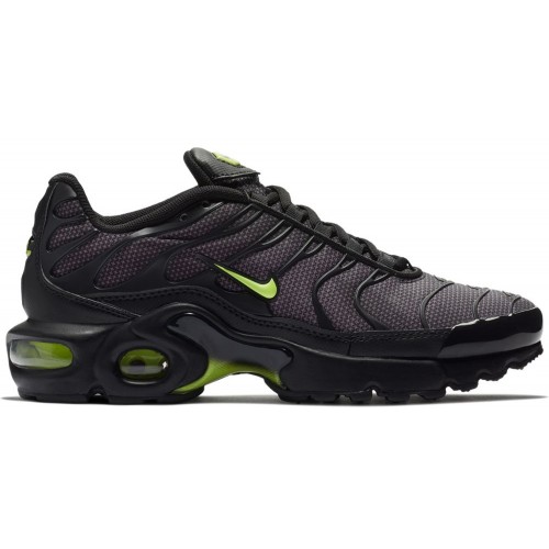 Подростковые кроссовки Nike Air Max Plus Black Volt Glow (GS) - подростковая сетка размеров