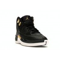 Женские кроссовки Jordan 12 Retro Black Metallic Gold White (W)