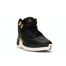 Женские кроссовки Jordan 12 Retro Black Metallic Gold White (W)