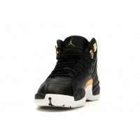 Женские кроссовки Jordan 12 Retro Black Metallic Gold White (W)