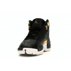 Женские кроссовки Jordan 12 Retro Black Metallic Gold White (W)
