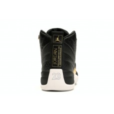 Женские кроссовки Jordan 12 Retro Black Metallic Gold White (W)