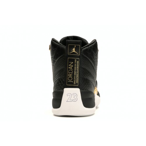Кроссы Jordan 12 Retro Black Metallic Gold White (W) - женская сетка размеров