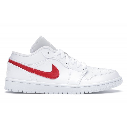 Кроссы Jordan 1 Low White University Red (W) - женская сетка размеров
