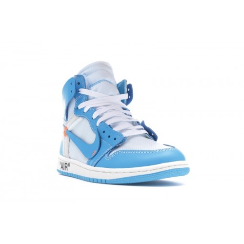 Кроссы Jordan 1 Retro High Off-White University Blue - мужская сетка размеров