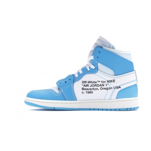 Кроссы Jordan 1 Retro High Off-White University Blue - мужская сетка размеров