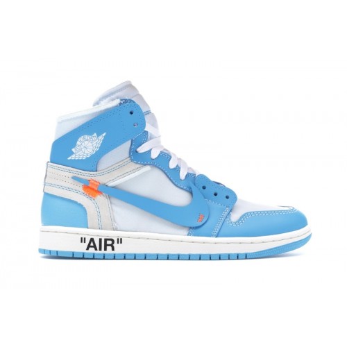 Кроссы Jordan 1 Retro High Off-White University Blue - мужская сетка размеров